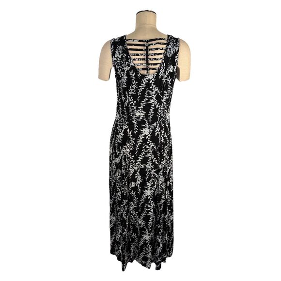 VTG 90's Button Front Floral Rayon Sleeveless Cut Out Back Dress Size 12 MSK - Picture 9 of 9